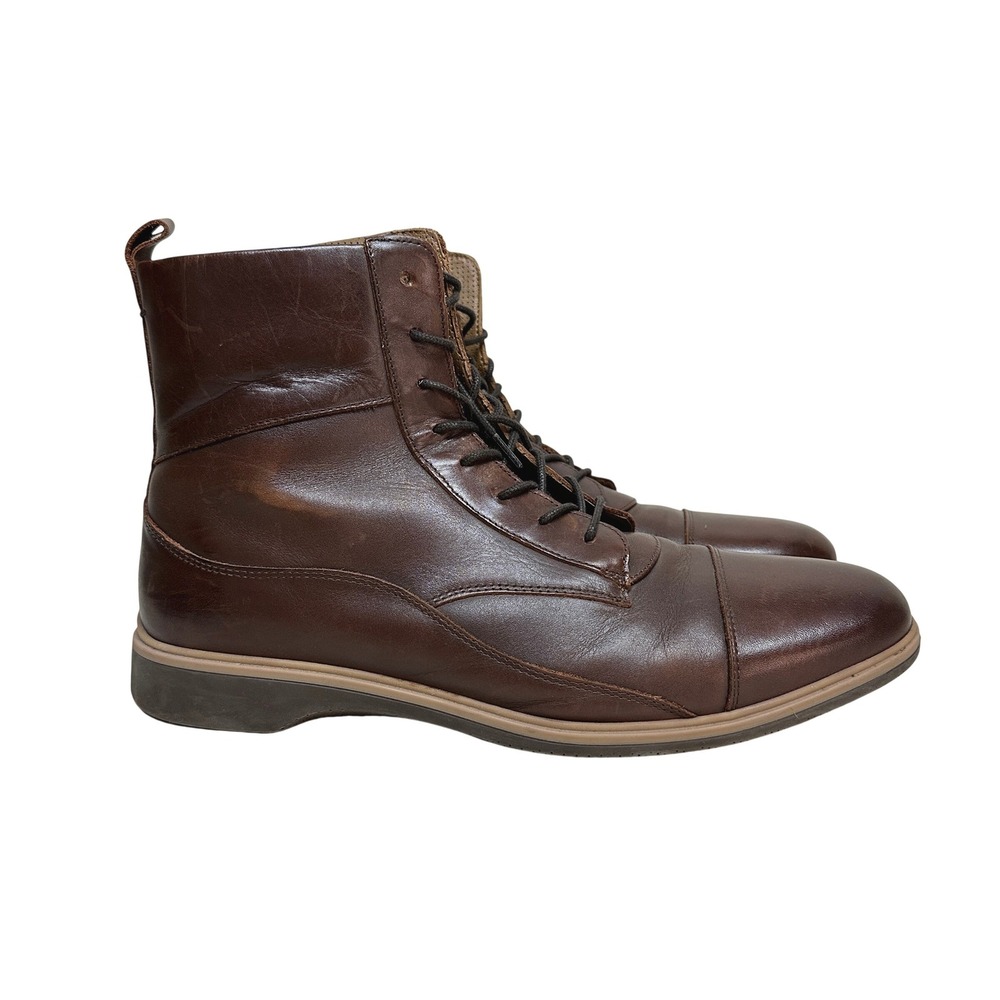 Amberjack Men's The Boot Chestnut Brown Leather Lace Up‎ Ankle Boots Size 11 M